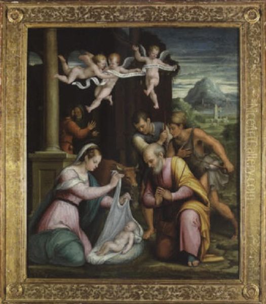 The Adoration Of The Shepherds Oil Painting by Lucca Longhi