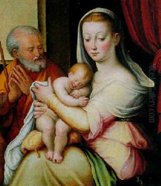 Sainte Famille Oil Painting by Lucca Longhi