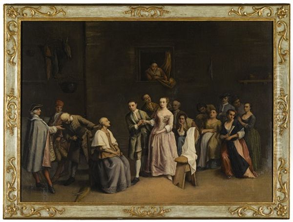 The Engagement Oil Painting by Pietro Longhi