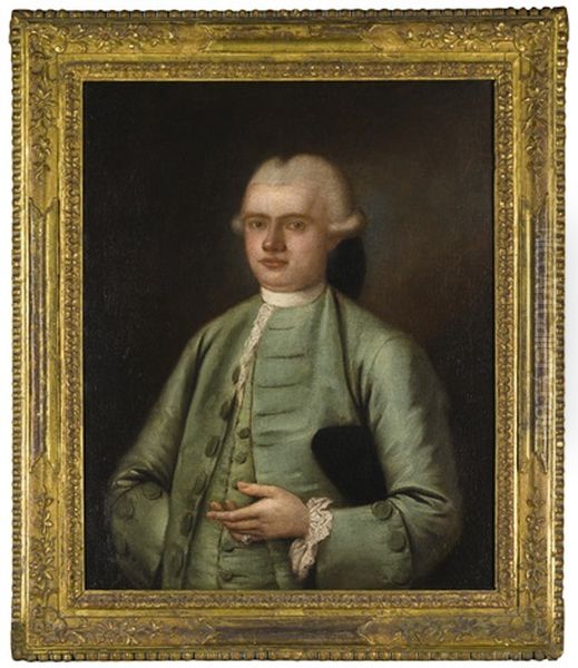 Portrait Of A Man In A Green Jacket Oil Painting by Pietro Longhi