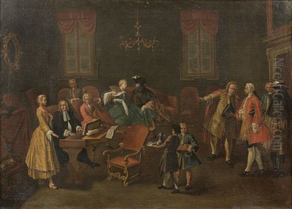 Le Concert; L'atelier De Confection (pair) Oil Painting by Pietro Longhi