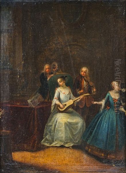 Interior Med Musikstund by Pietro Longhi