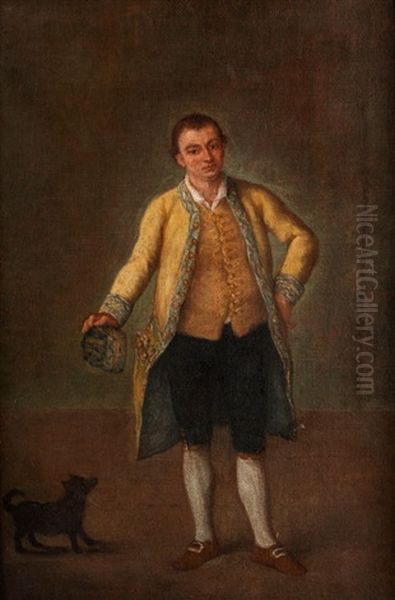 Giovane Gentiluomo Con Cane (junger Edelmann Mit Hund) Oil Painting by Pietro Longhi