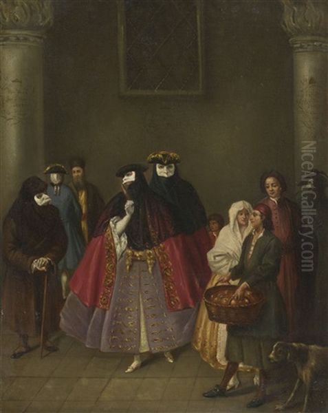 Meeting Of The Dominoes Oil Painting by Pietro Longhi