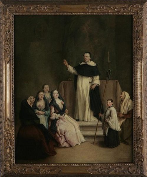 Predica In Famiglia Oil Painting by Pietro Longhi