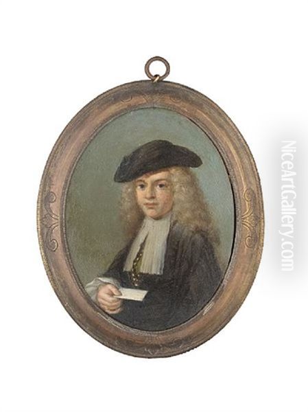 Portrait Of A Gentleman In Clerical Dress With A Black Tricorn Hat, Holding A Letter Oil Painting by Pietro Longhi