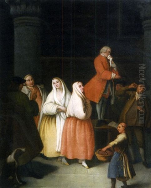 Gentilhomme A La Cape Oil Painting by Pietro Longhi