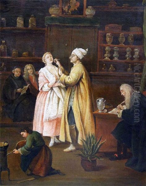 L'apothicaire Oil Painting by Pietro Longhi