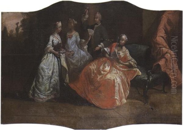 Galante Szene Mit Blumenmadchen Oil Painting by Pietro Longhi