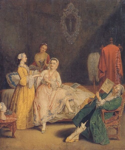 Il Risveglio Della Damma Oil Painting by Pietro Longhi