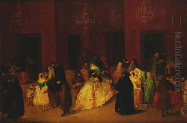 Il Ridotto Di Ca Giustiniani, Venice by Pietro Longhi