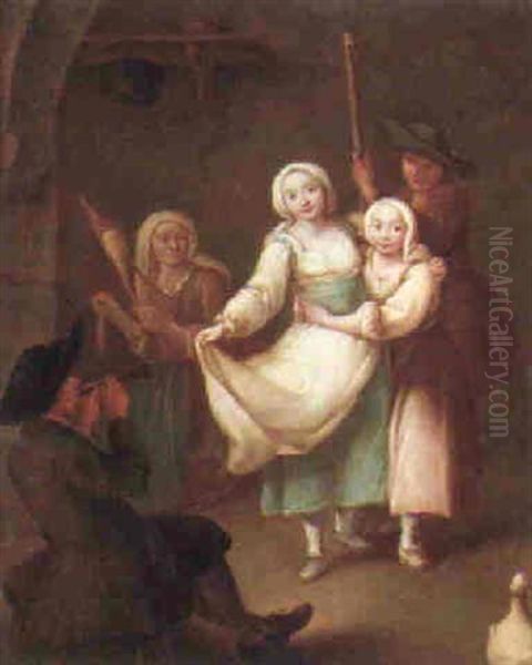 Peasants Dancing Oil Painting by Pietro Longhi