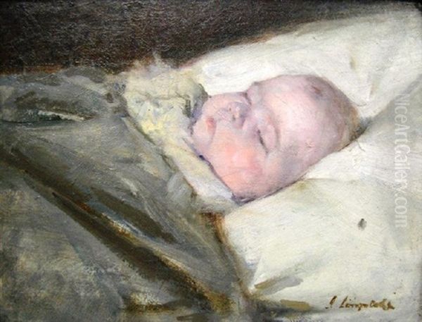 Sleeping Child Oil Painting by Sir John Longstaff