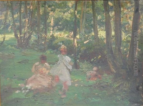 Children Playing Oil Painting by Sir John Longstaff