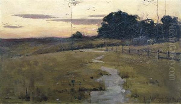 Twilight Landscape Oil Painting by Sir John Longstaff