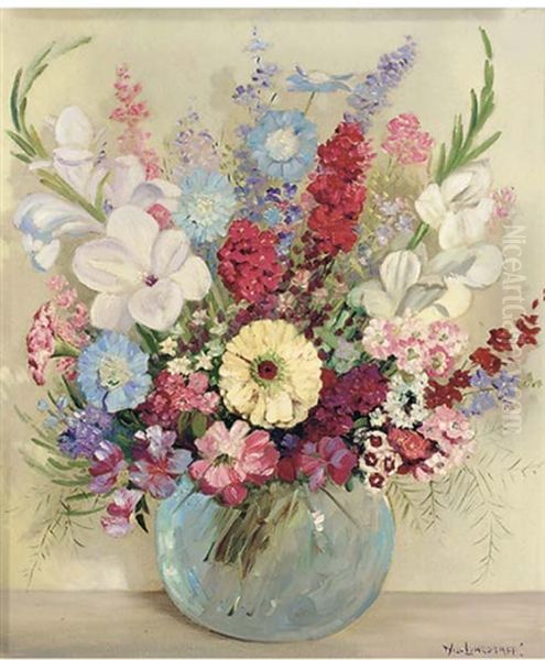 Summer Flowers In A Glass Bowl by William Francis (Will) Longstaff