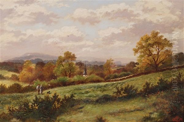 Country Landscape Oil Painting by Edgar Longstaffe