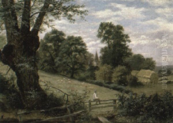 A September Day, Longdale, Essex Oil Painting by Edgar Longstaffe