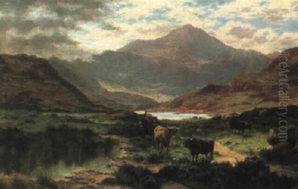 Highland Scenes: Near Glen Gannick, Inverness Oil Painting by Edgar Longstaffe