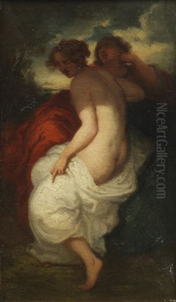 Deux Nymphes Oil Painting by Alexandre Marie Longuet