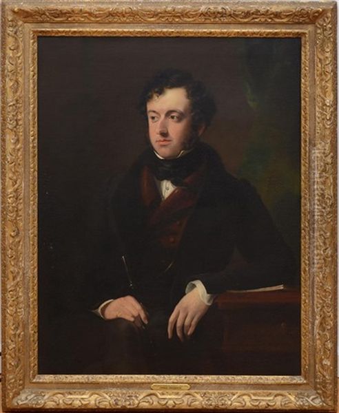 Portrait Of The Hon. John Charles Dundas Oil Painting by James Lonsdale