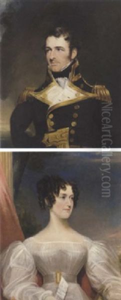 Portrait Of Rear-admiral William Bateman Dashwood In Naval Dress Uniform Oil Painting by James Lonsdale