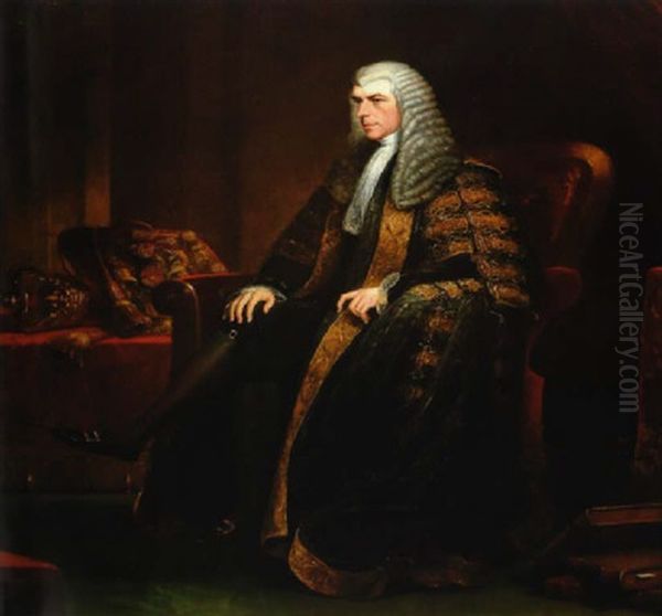 Portrait D'un Chancelier De Cour Oil Painting by James Lonsdale