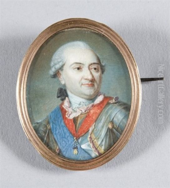 Philippe Comte De Noailles, Duc De Mouchy, Prince De Poix, Marechal De France, 1715-1794 Oil Painting by Francois Joseph Lonsing