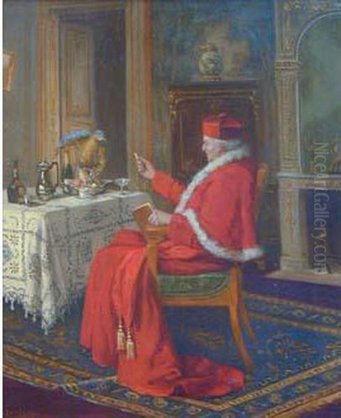 Le Repas Du Cardinal (jour De Fete) Oil Painting by Jules Benoit-Levy