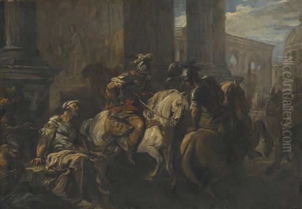 Belisarius Begging At The Gates Of Rome Oil Painting by Carle van Loo