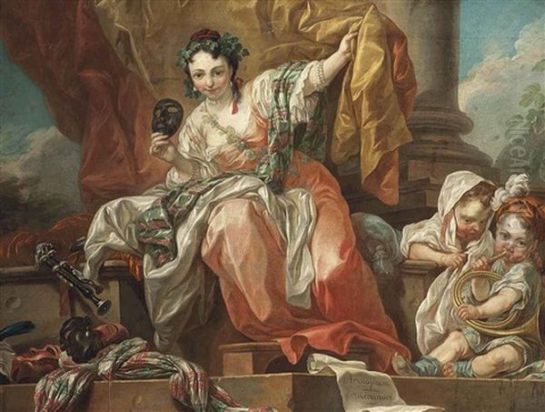 Allegory Of Comedy Oil Painting by Carle van Loo