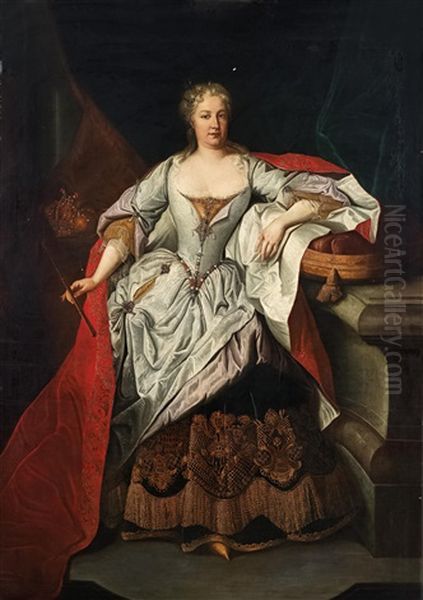 Bildnis Der Kaiserin Elisabeth Christine, Prinzessin Von Braunschweig-wolfenbuttel (1691-1750) Oil Painting by Carle van Loo