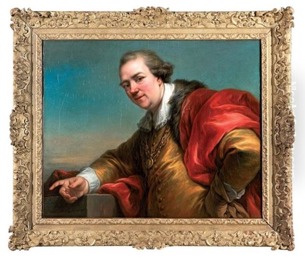 Autoportrait De L'artiste (?) Oil Painting by Carle van Loo