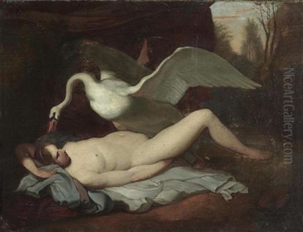 Leda Mit Dem Schwan Oil Painting by Carle van Loo