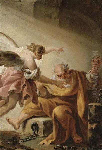 The Liberation Of Saint Peter Oil Painting by Carle van Loo