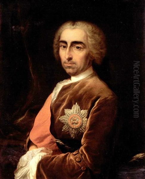 Portrait Of A Gentleman (henry Calthorpe?) Oil Painting by Carle van Loo