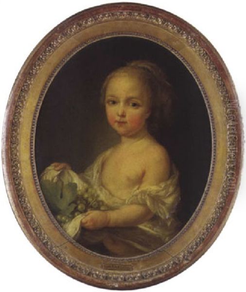 Portrait De Marie Rosalie Van Loo, Fille De L'artiste, A L'age De Quatre Ans Oil Painting by Carle van Loo