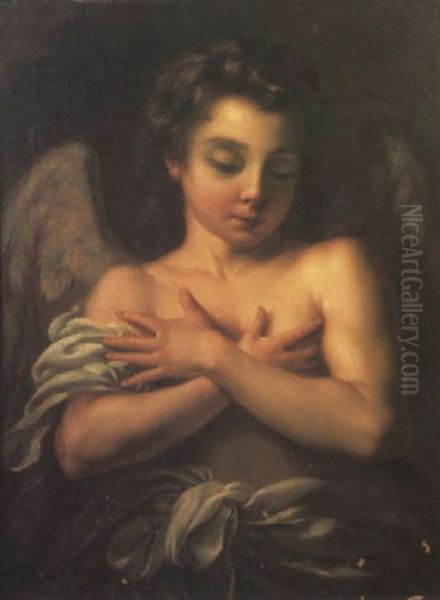 An Angel Oil Painting by Carle van Loo