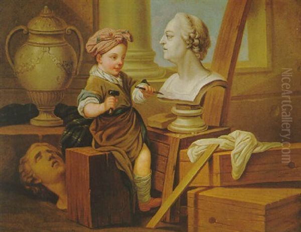 Allegorie Der Bildhauerei Oil Painting by Carle van Loo