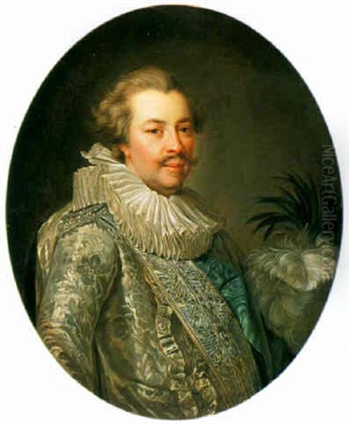 Portrait Of The Duc De Brissac Oil Painting by Carle van Loo