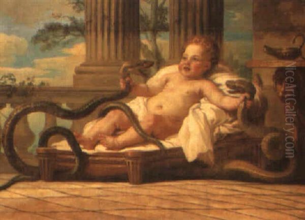 Hercules Killing The Snakes Oil Painting by Carle van Loo