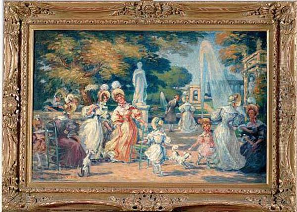 la Promenade Au Parc Oil Painting by Benoit Benoni-Auran