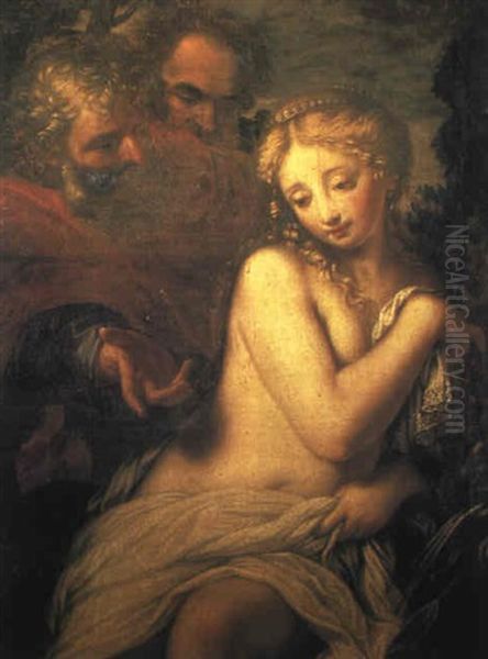 Susanna And The Elders Oil Painting by Carle van Loo