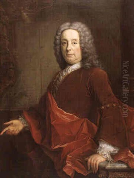 Portrait D'homme En Habit Brun Oil Painting by Carle van Loo