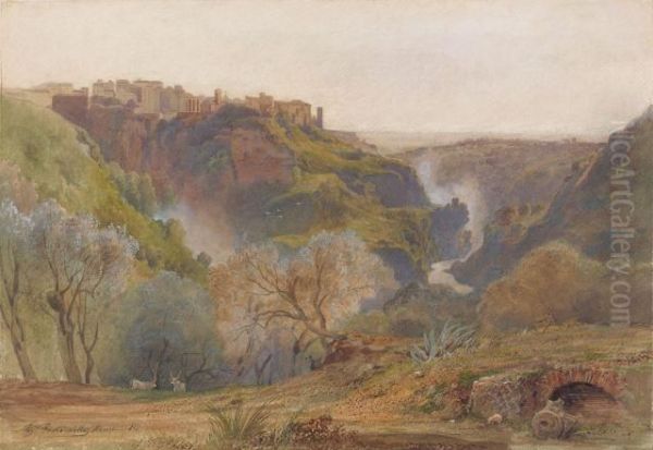 Vue De Tivoli Oil Painting by Jean Achille Benouville