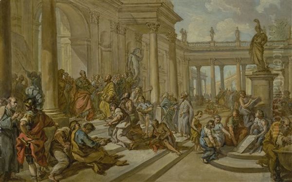 The School Of Athens Oil Painting by Charles Amedee Philippe van Loo