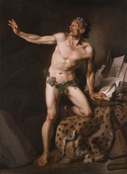 Akademischer Akt Oil Painting by Charles Amedee Philippe van Loo