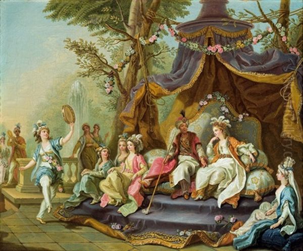 Fete Champetre Mit Sultan Und Sultanin Oil Painting by Charles Amedee Philippe van Loo