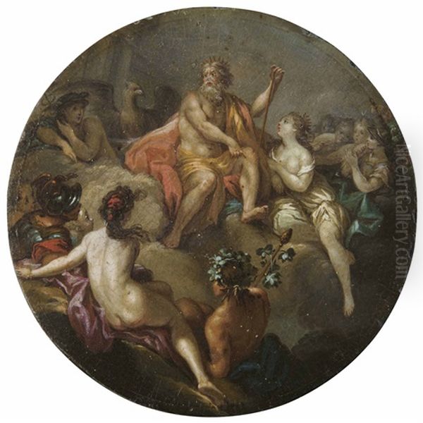 An Assembly Of The Gods Oil Painting by Francois van Loo