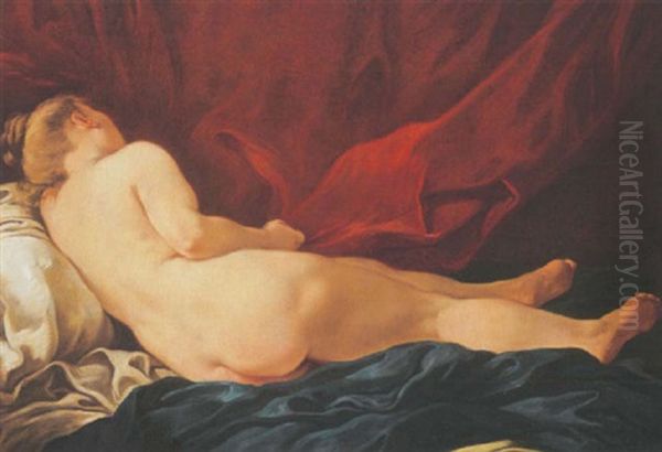 Femme Nue Allongee, Vue De Dos Oil Painting by Francois van Loo